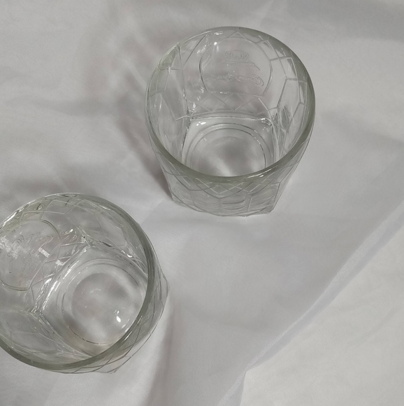 Set of 2 Crown Royal Diamond Pattern Low Ball Whiskey Glasses Bareware 10oz - Picture 4 of 13